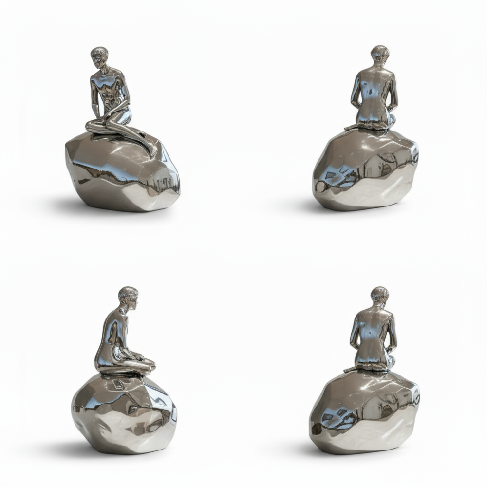 PREMIUM Stainless steel modern art abstract figure sculpture