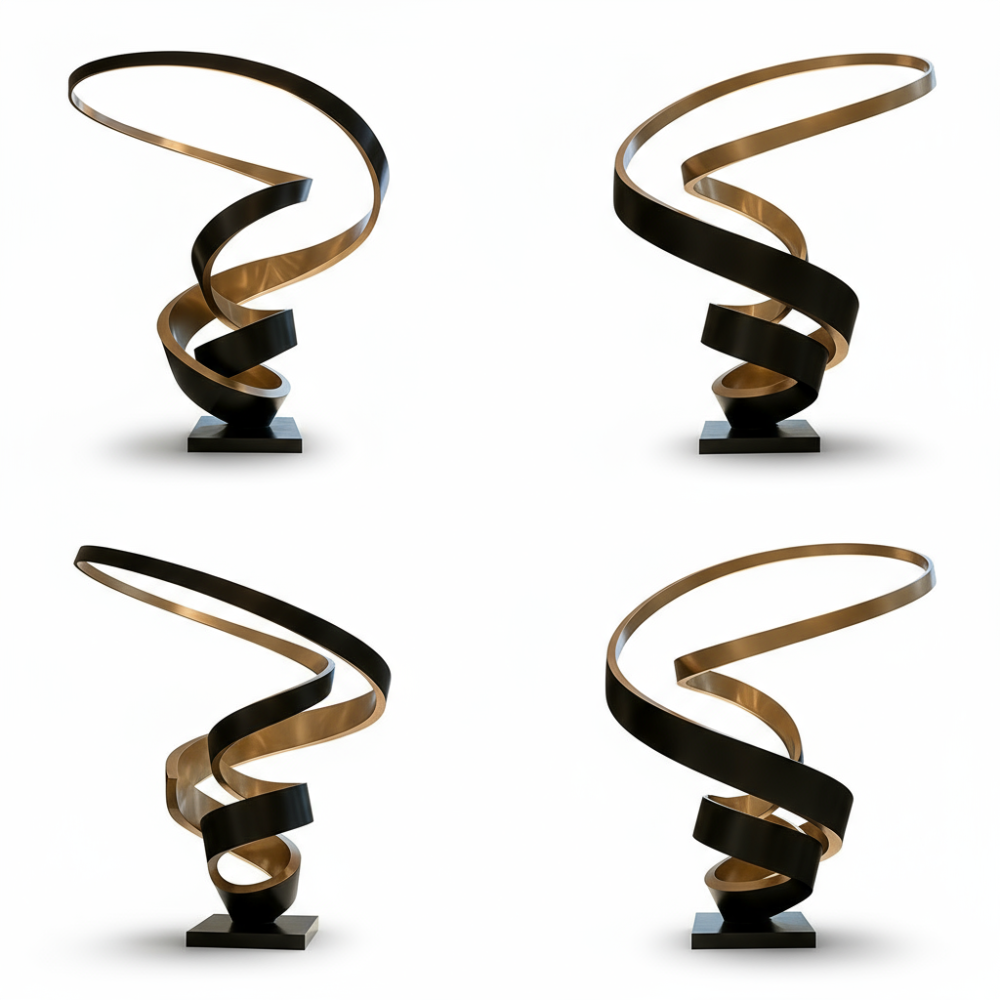 Modern Abstract Spiral Stainless Steel Sculpture for Indoor & Outdoor