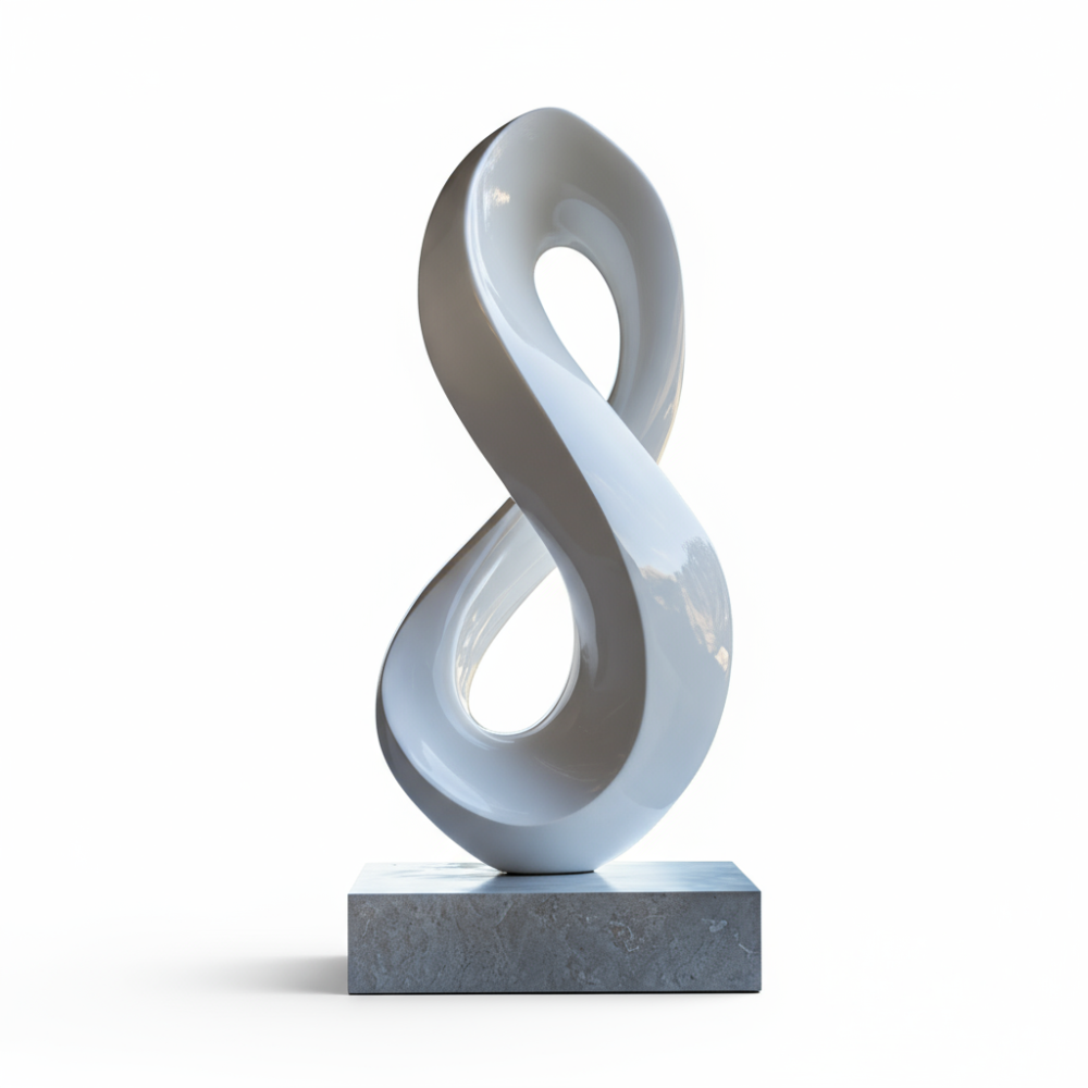 Modern Art Stainless Steel White Abstract Sculpture