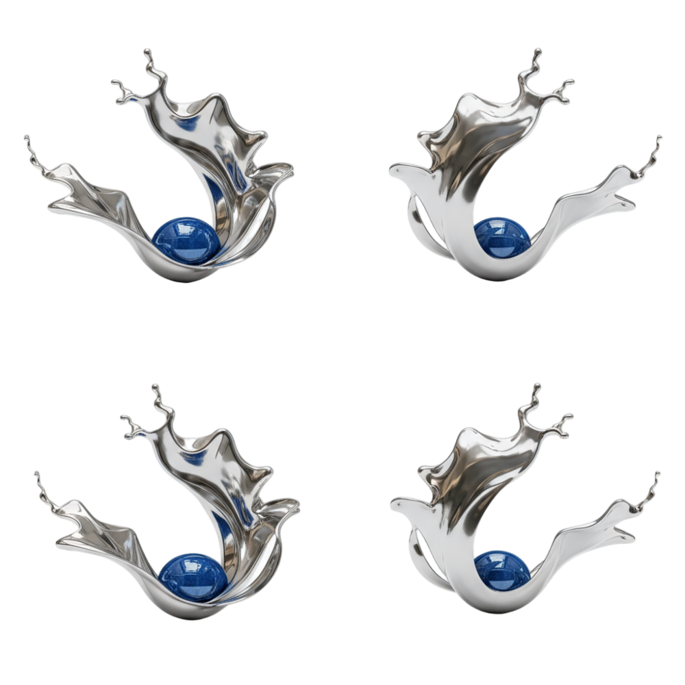 PREMIUM Modern Abstract Art Stainless Steel Fluid Wave Sculpture in Hotel Lobby