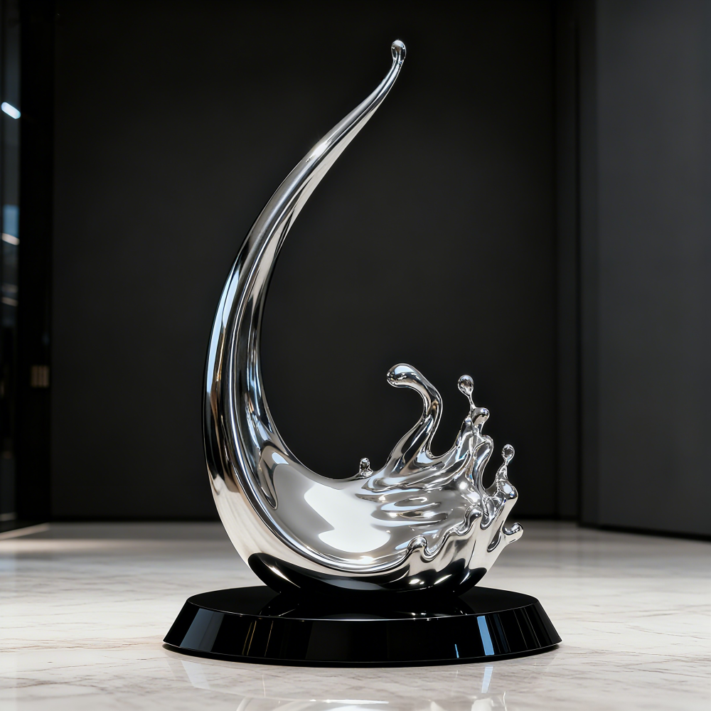 PREMIUM Modern art abstract fluid wave fiberglass sculpture