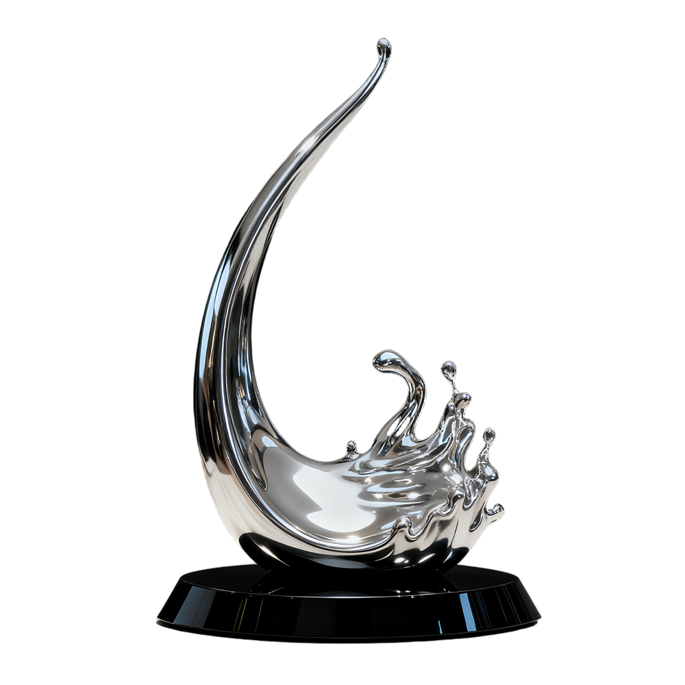 PREMIUM Modern art abstract fluid wave fiberglass sculpture