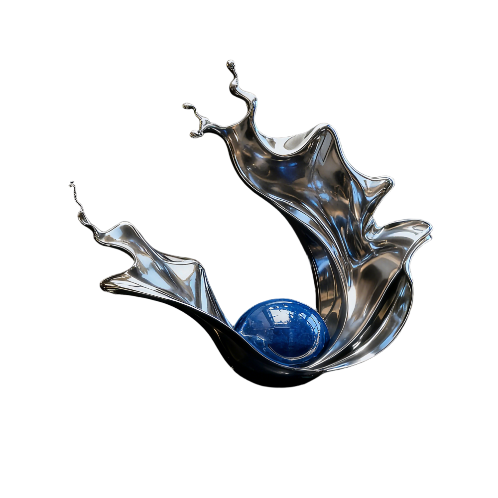 PREMIUM Modern Abstract Art Stainless Steel Fluid Wave Sculpture in Hotel Lobby