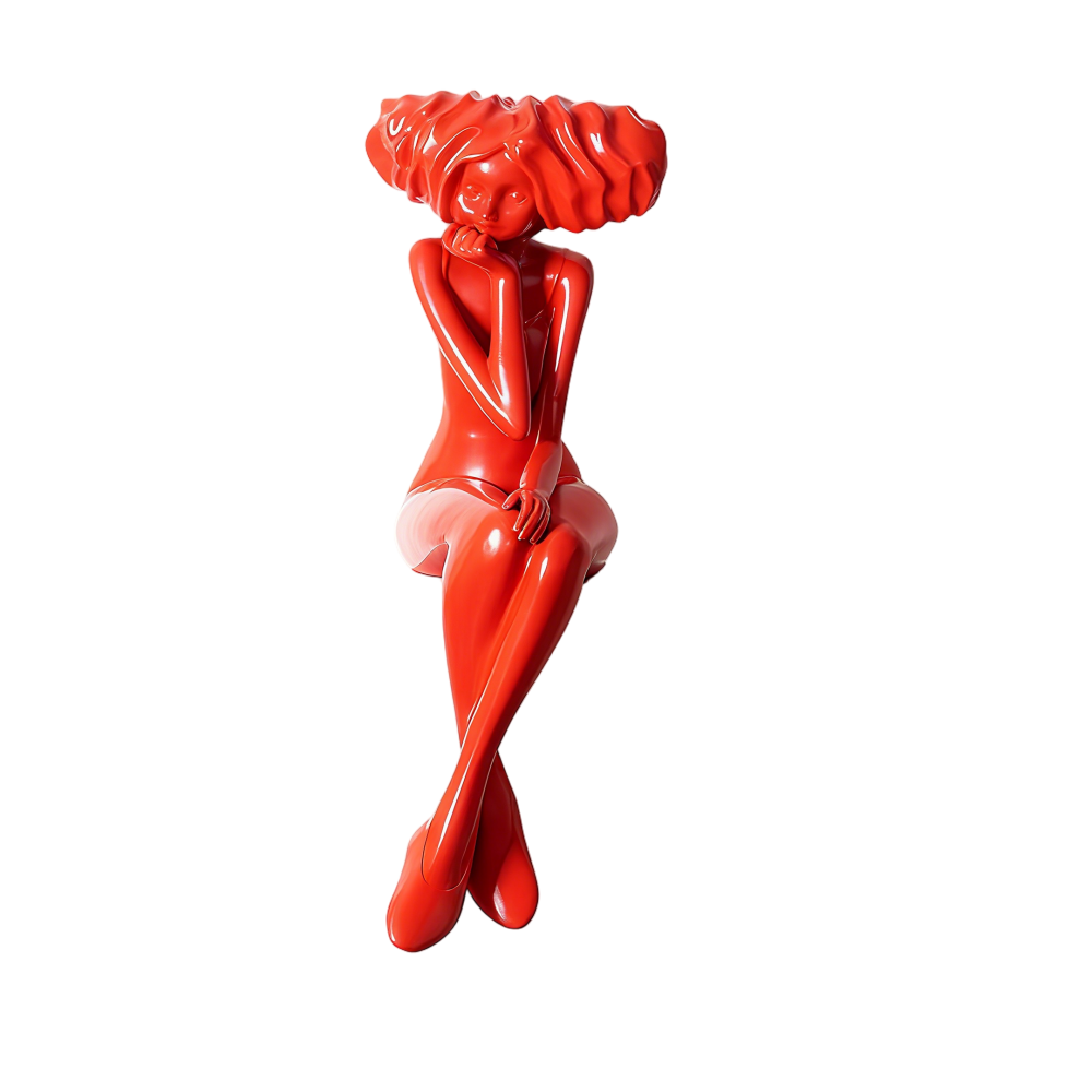 PREMIUM Modern Art Red Fiberglass Figure Sculpture