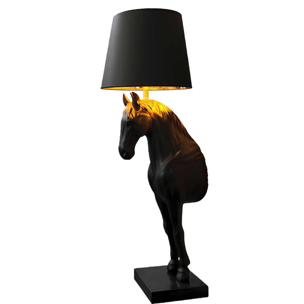 PREMIUM Modern decorative style fiberglass horse sculpture with lamp