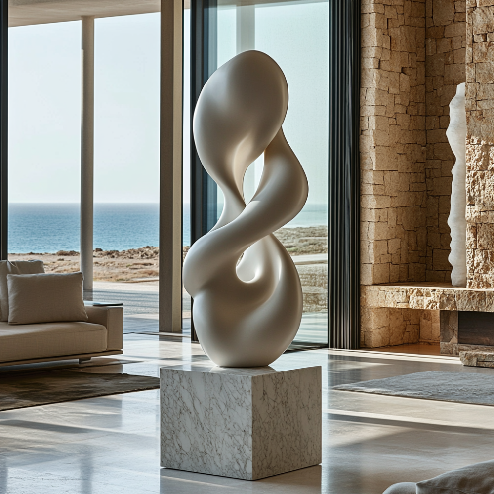 PREMIUM Modern Abstract Art Curved Fiberglass Sculpture