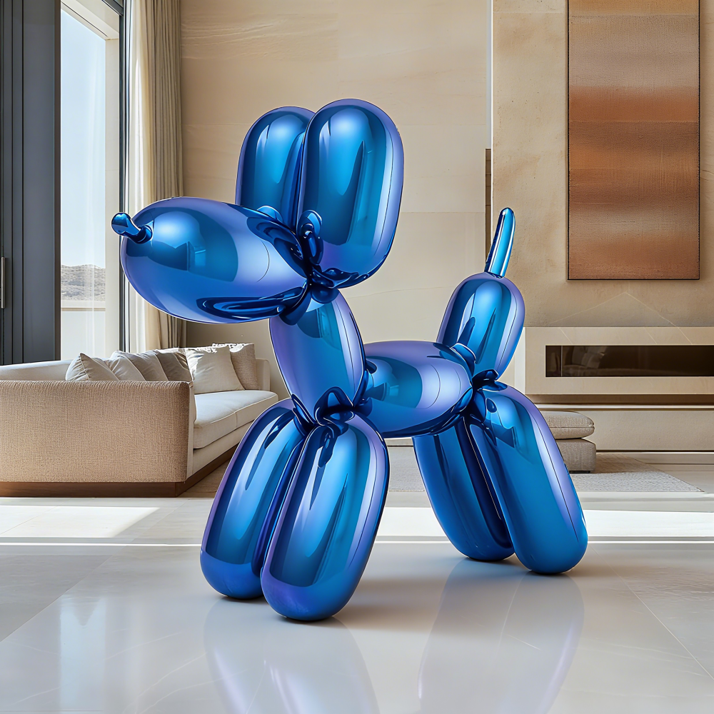 PREMIUM Blue Balloon Dog Sculpture Artwork Modern Fiberglass Sculpture