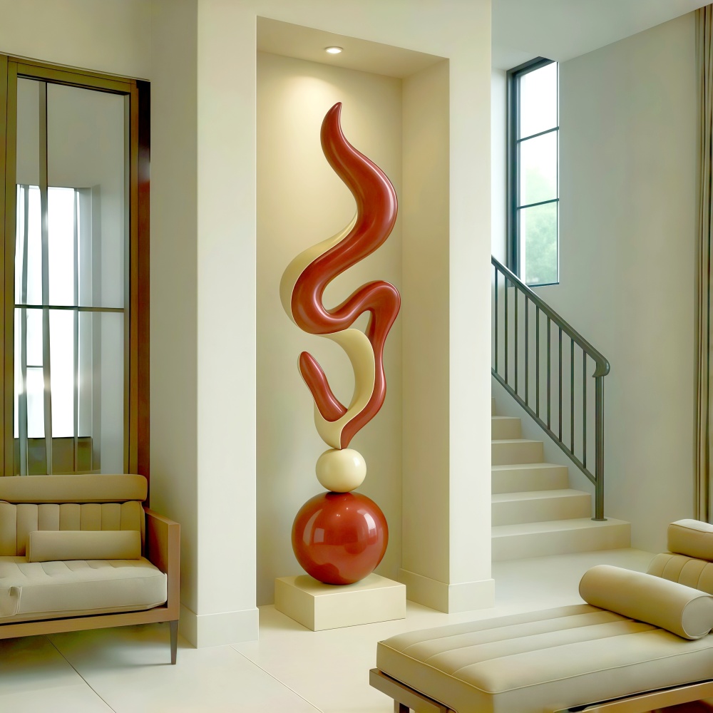 PREMIUM Modern Abstract Fiberglass Art Sculpture for Indoor Decoration