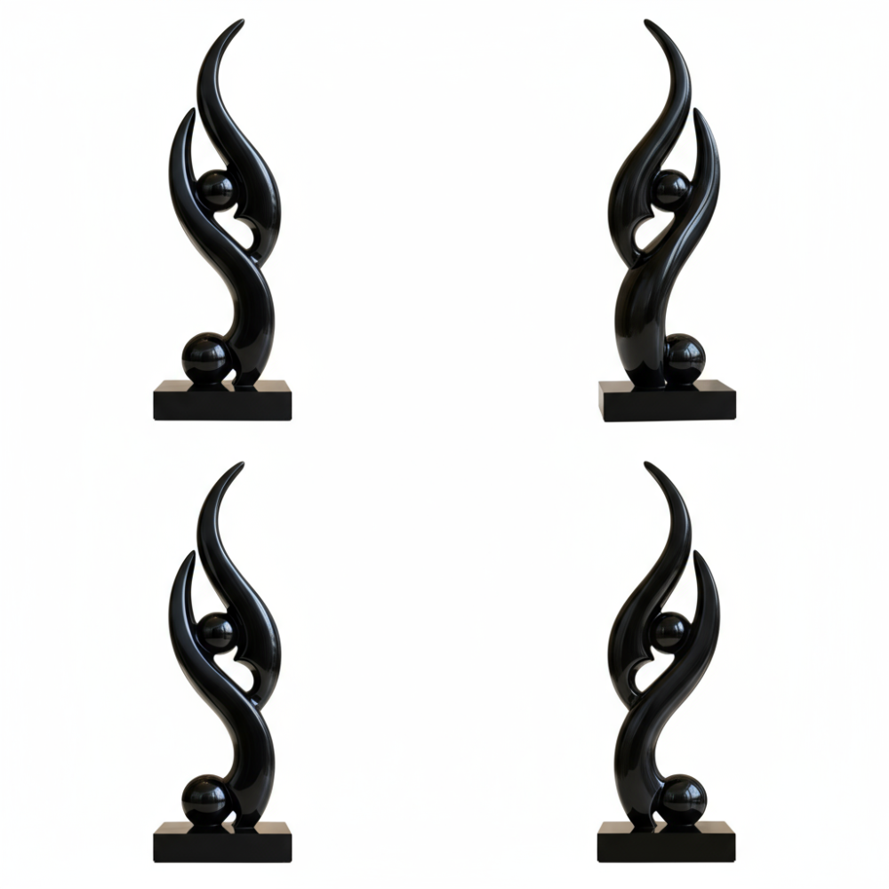 PREMIUM Modern Abstract Fluid Curve Sculpture Fiberglass Art Statues