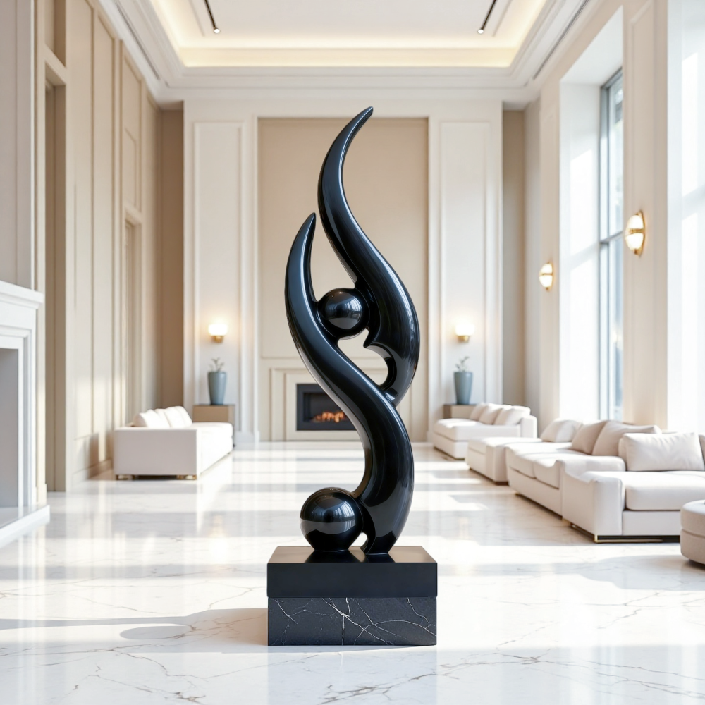 PREMIUM Modern Abstract Fluid Curve Sculpture Fiberglass Art Statues