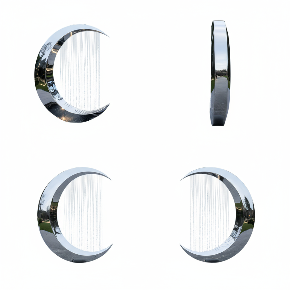 PREMIUM Outdoor Villa Courtyard Shape Abstract Stainless Steel Waterscape Sculpture