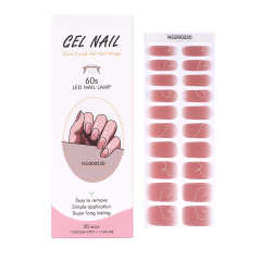 Huizi Hot Sell Valentine Semi Cured Wraps Long Lasting Gel Nail Stickers New Arrival Styles Nail Gel Wraps With Uv Lamp Gel Nail