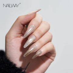 Nailway Handmade Soft Gel High Quality Acrylic Stiletto Press on Nails Artificial Glue on Nails