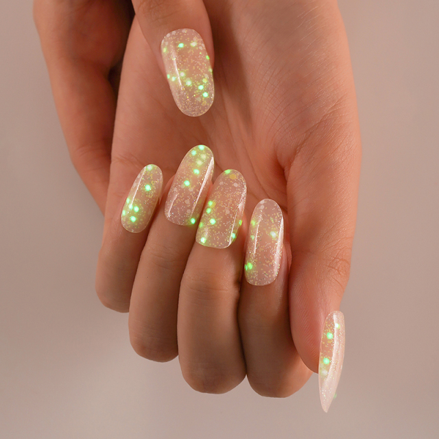 2025 Glow in the Dark Gel Nail Wraps New Brand UV Gel Polish Nail Art Wraps