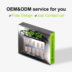 High Quality Laser Design 30Pcs  Glossy Short Square Artificial False Nails Custom Chrome Press on Nails