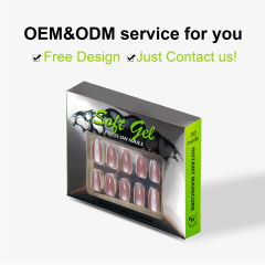 Nailway High Quality Glossy Custom 30 Pcs Acrylic Gel Cat Eye Stiletto Fake Nails Press on Wholesale