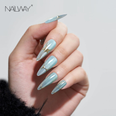 Nailway Handmade Soft Gel High Quality Acrylic Stiletto Press on Nails Artificial Glue on Nails