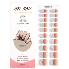 Huizi Nail Supplier Christmas Gel Nail Strip Wraps Non-Toxic Long Lasting Semi Cured Gel Nail Stickers