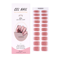 Huizi Hot Sell Valentine Semi Cured Wraps Long Lasting Gel Nail Stickers New Arrival Styles Nail Gel Wraps With Uv Lamp Gel Nail