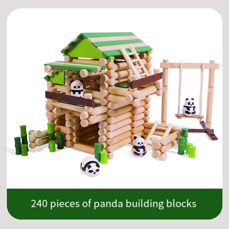 Chinese-style panda building blocks