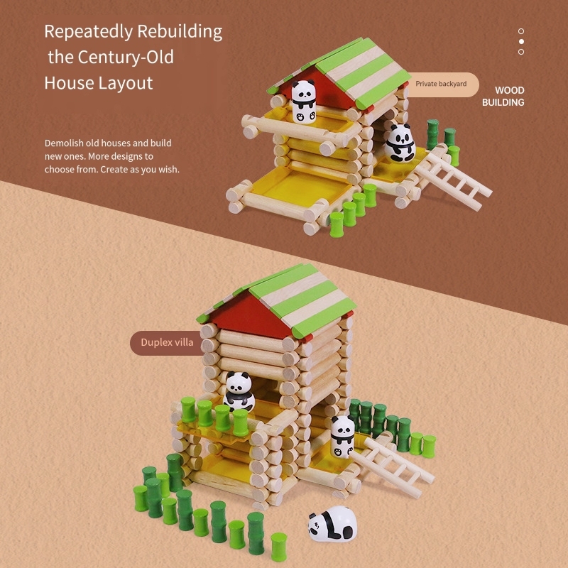 Chinese-style panda building blocks