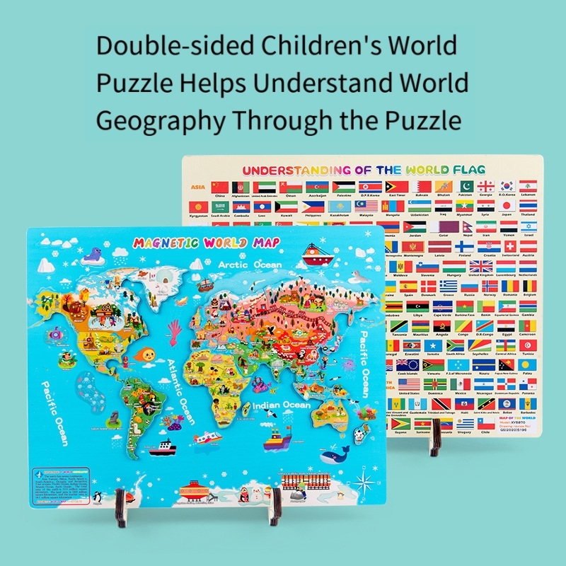 Early education wooden world map puzzle