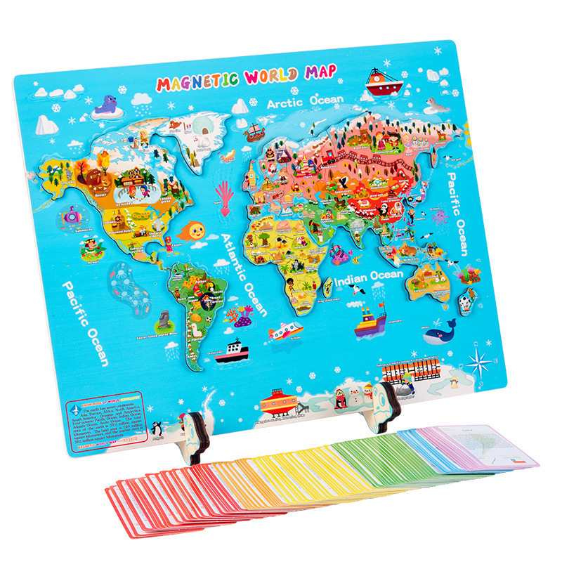 Early education wooden world map puzzle