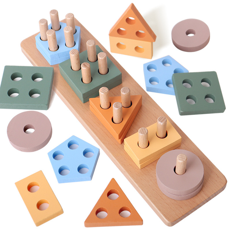 Wooden Geometric Shape Sorting Game Set