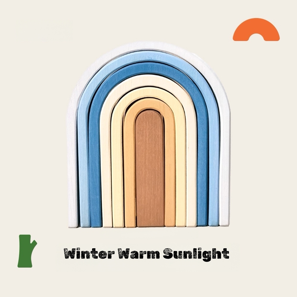 Brightly Colored Rainbow Arch Building Blocks,Rainbow Arch Blocks,Natural Linden Wood, Basswood,Non-Toxic Water-Based Paint