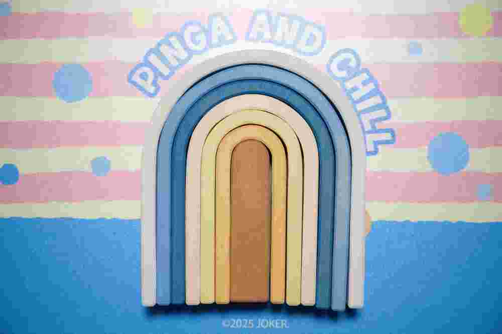 Brightly Colored Rainbow Arch Building Blocks,Rainbow Arch Blocks,Natural Linden Wood, Basswood,Non-Toxic Water-Based Paint