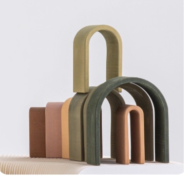 Brightly Colored Rainbow Arch Building Blocks,Rainbow Arch Blocks,Natural Linden Wood, Basswood,Non-Toxic Water-Based Paint