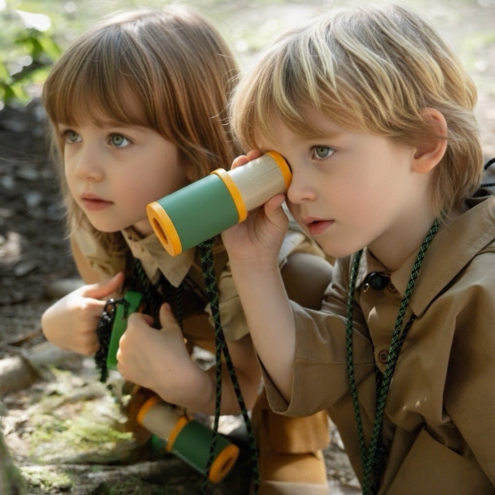 Kids' Outdoor Exploration Telescope, Hornbeam Wood, Auto - focus - free, Nature Observation Tool,Christmas gifts