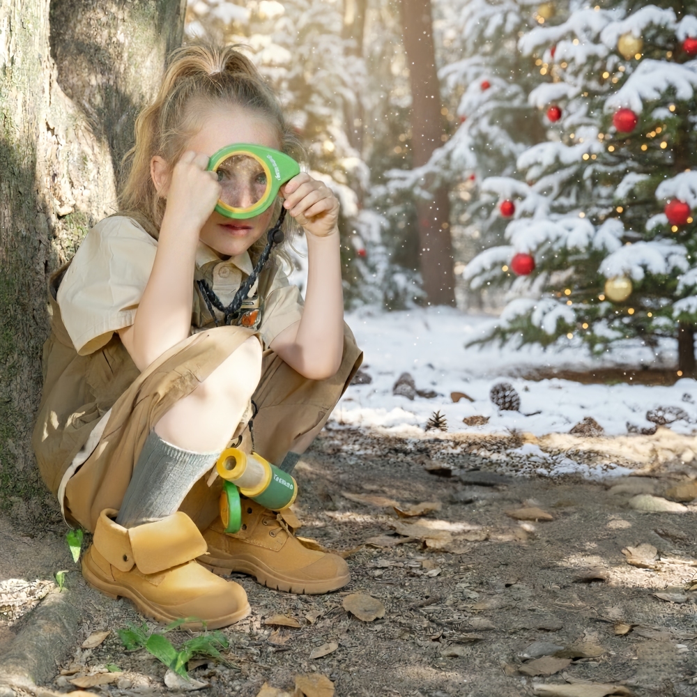 Children's Outdoor Magnifier, Carpinus Wood, Adjustable Lanyard,Children's Explorer
