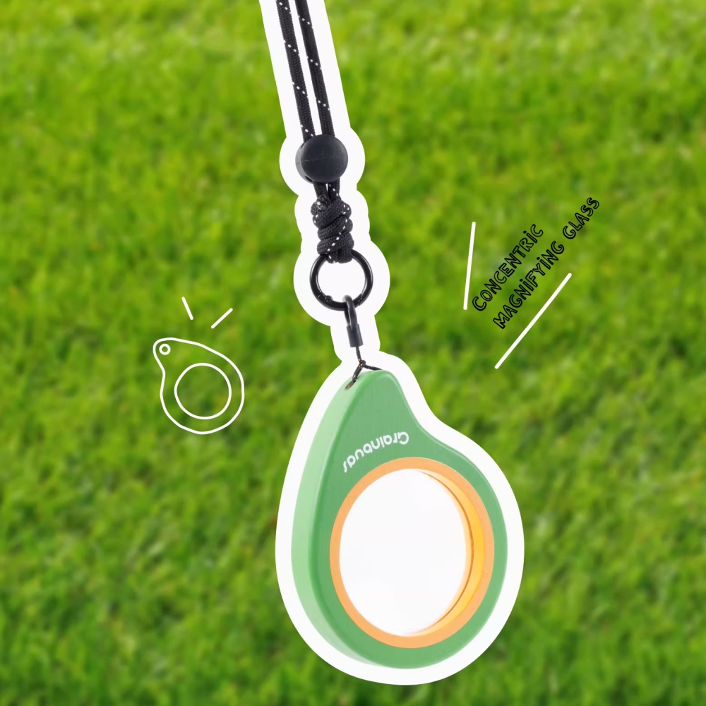 Children's Outdoor Magnifier, Carpinus Wood, Adjustable Lanyard,Children's Explorer