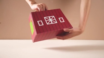 Wooden barn building blocks