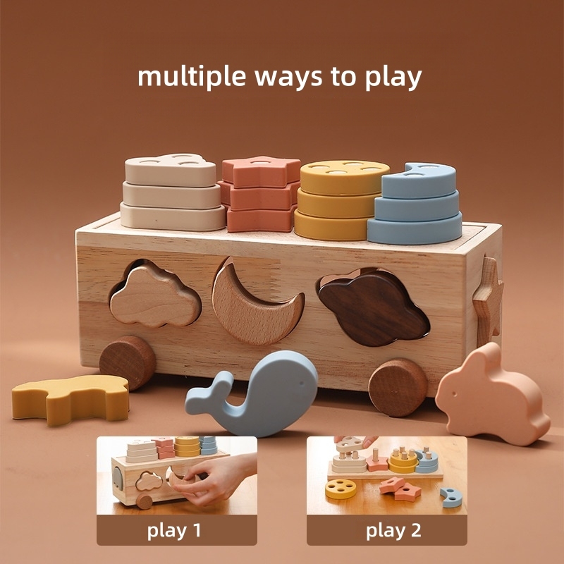 Wooden Shape Sorting Car