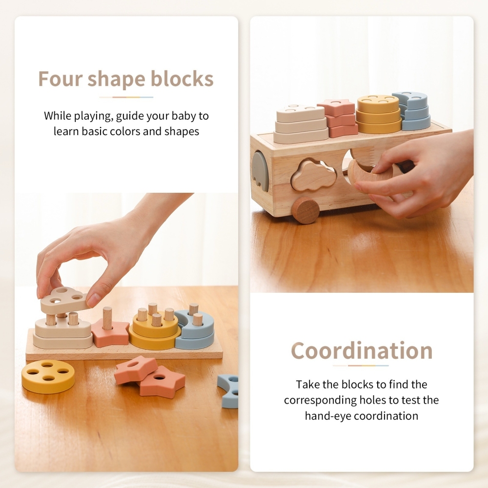 Wooden Shape Sorting Car