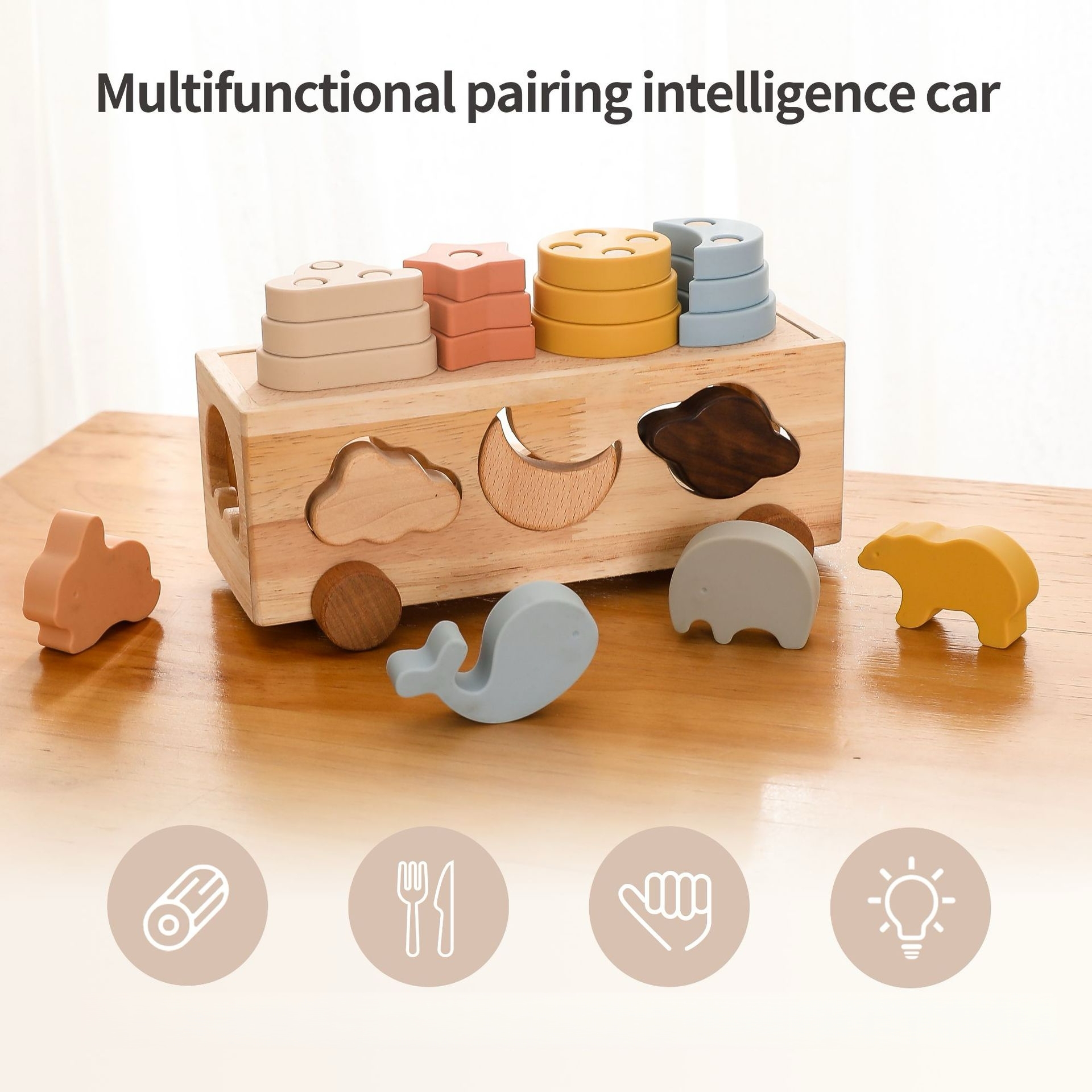 Wooden Shape Sorting Car