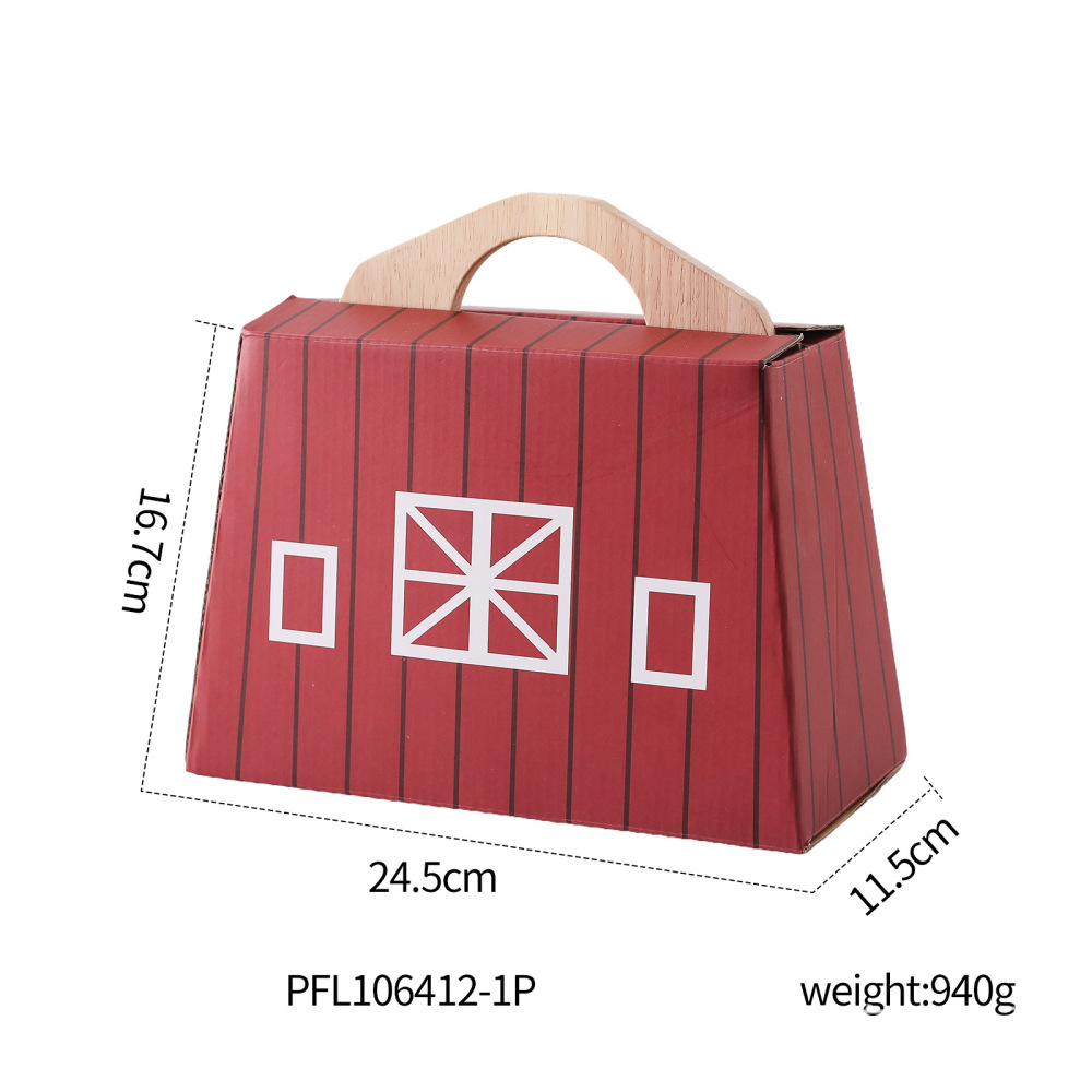 Wooden barn building blocks