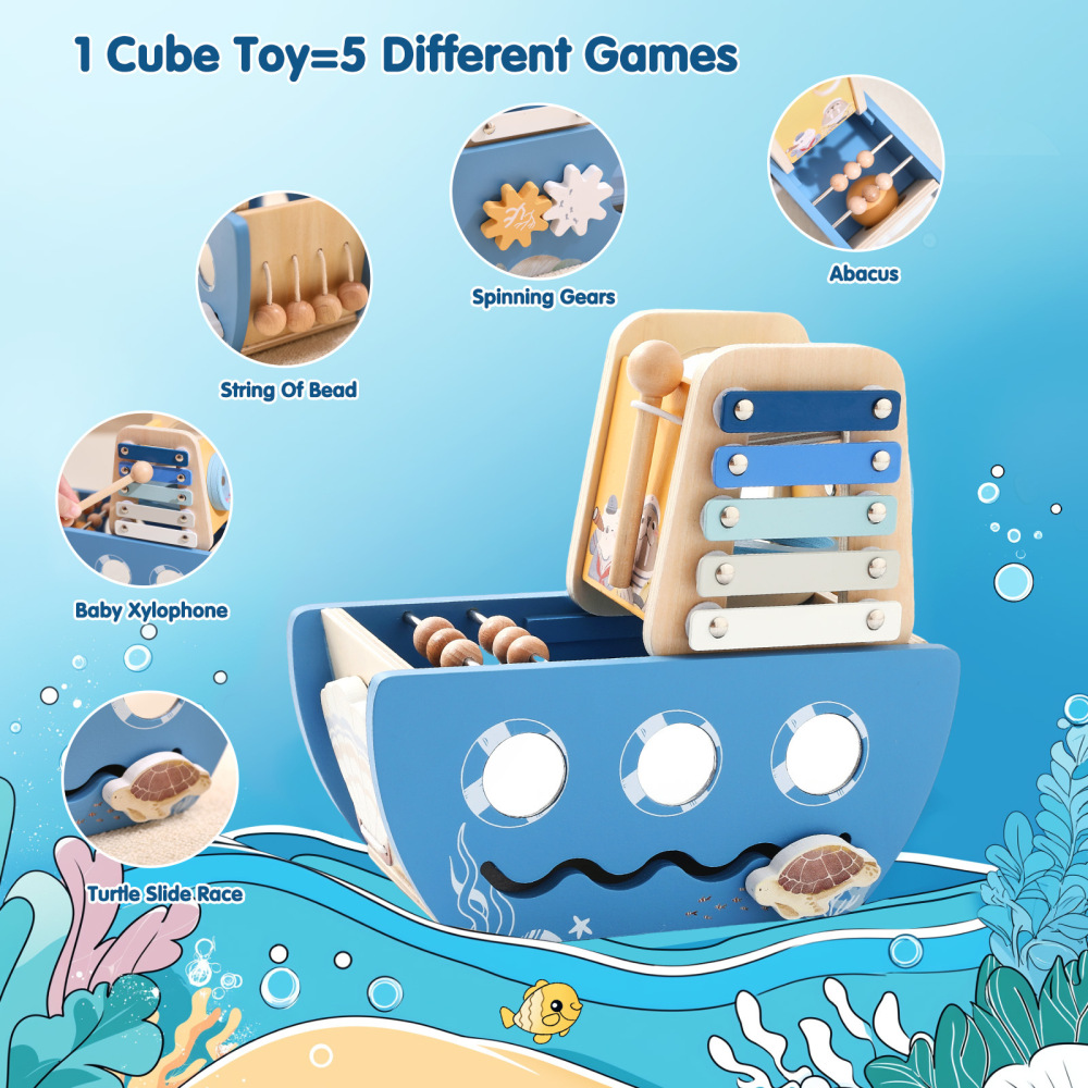Multifunctional Wooden Ocean Ship Toy