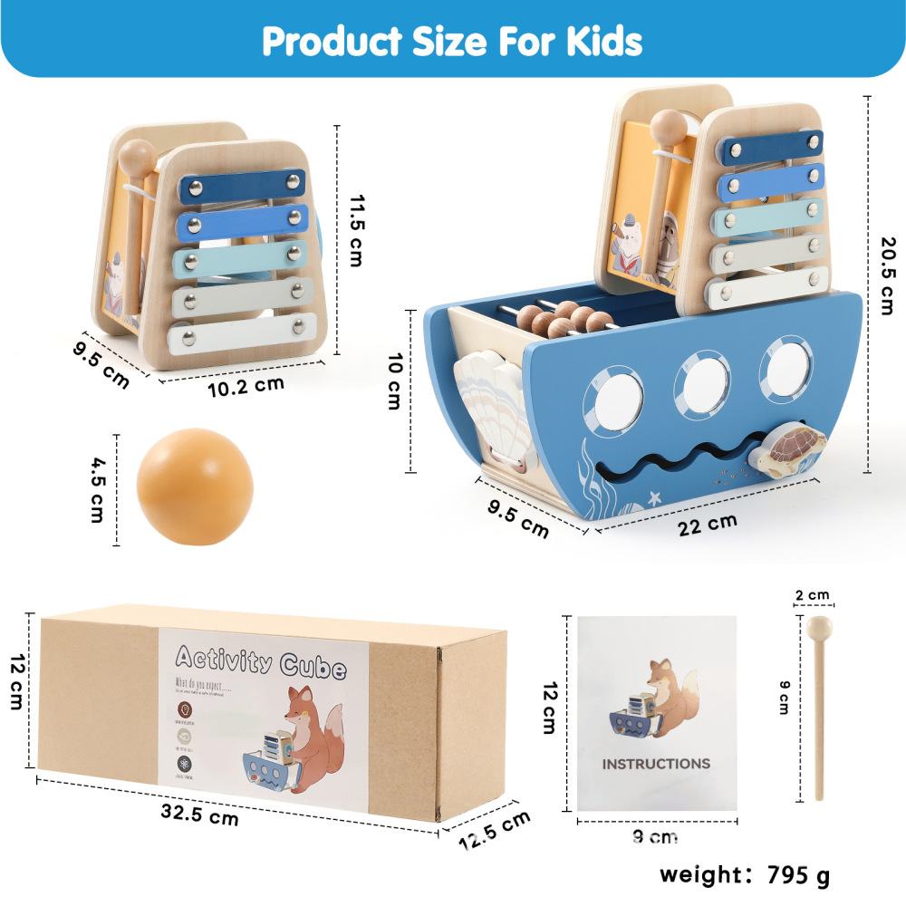 Multifunctional Wooden Ocean Ship Toy