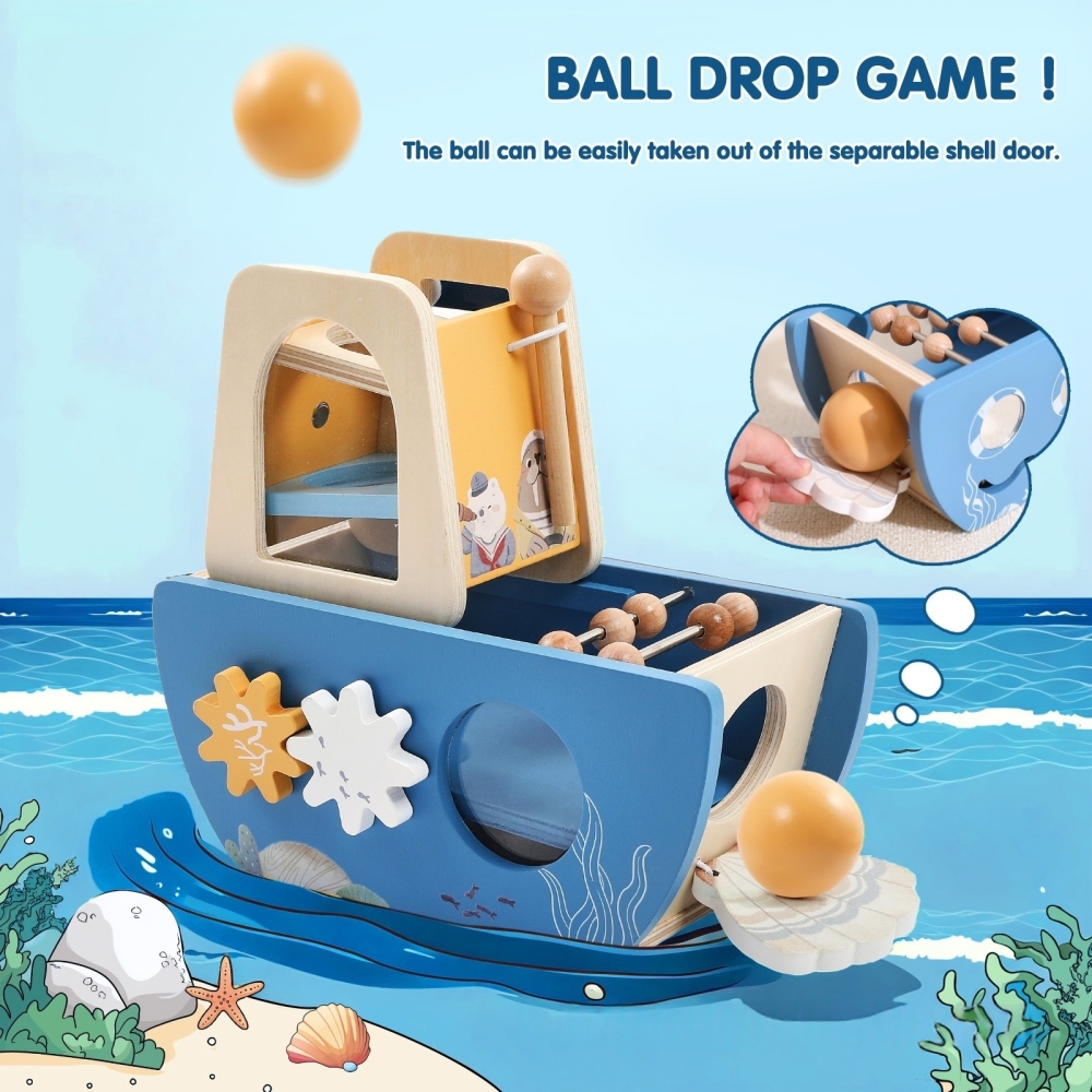 Multifunctional Wooden Ocean Ship Toy