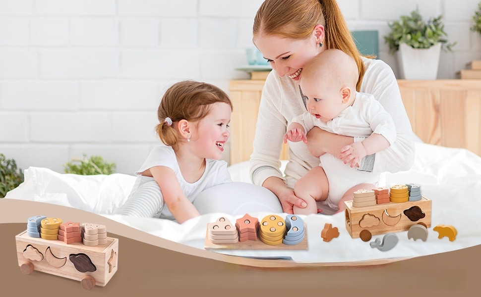 Wooden Shape Sorting Car