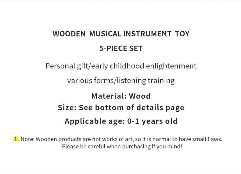 Orff Wooden Baby Music Toy Set – 5 - Piece