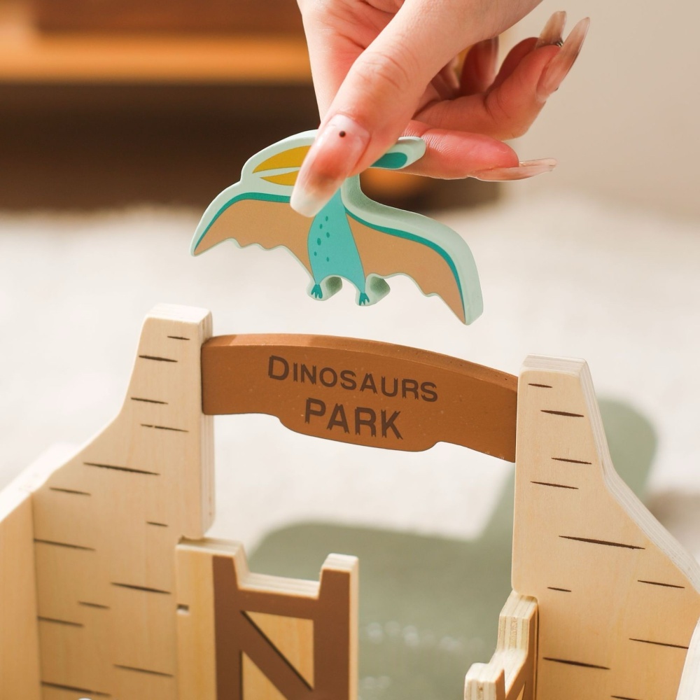 Wooden Felt Dinosaur Track Scene Toy