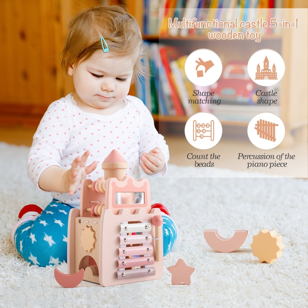 Pink Castle Wooden Toy