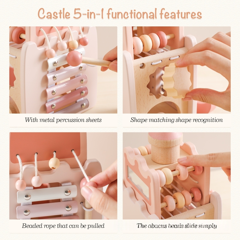 Pink Castle Wooden Toy