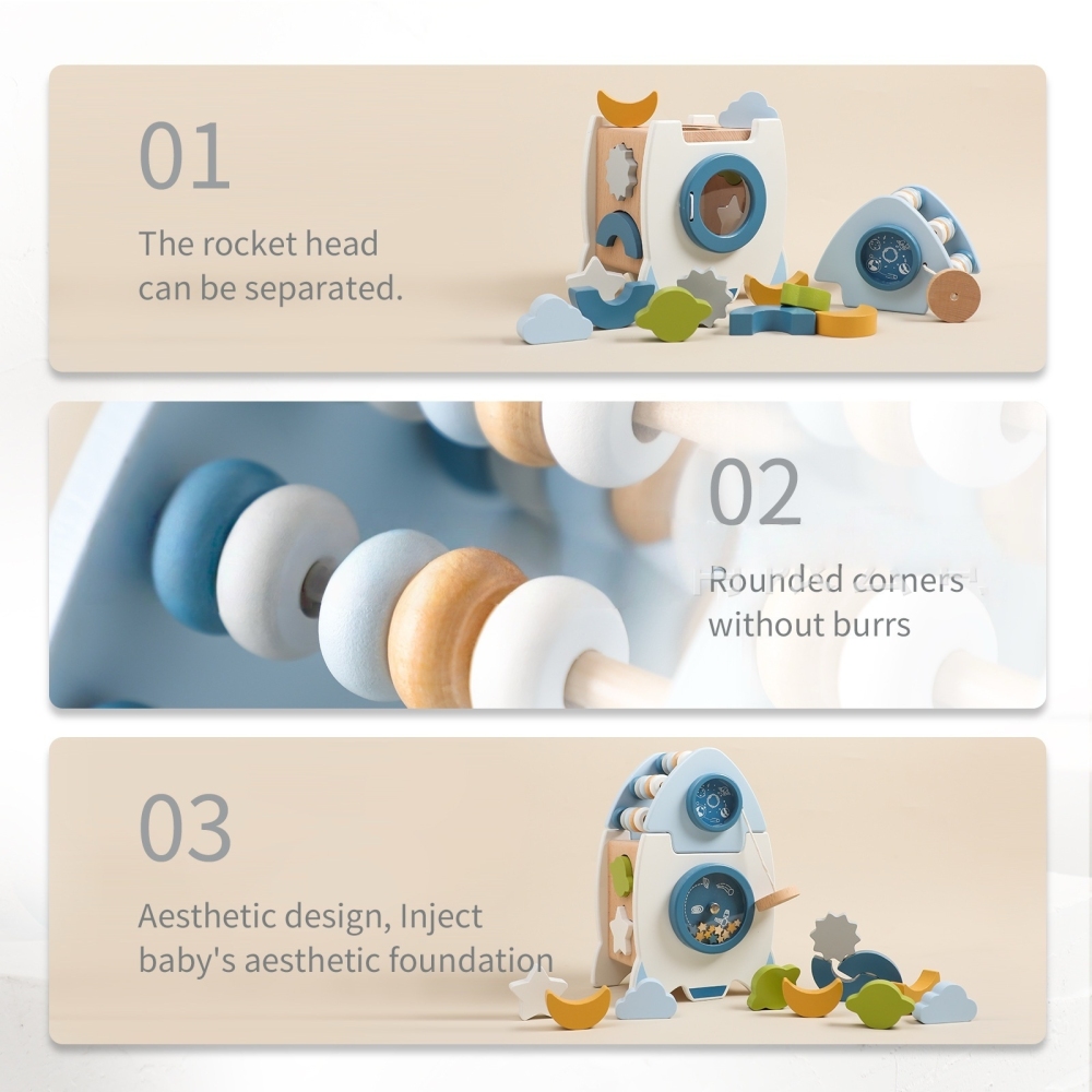 Rocket Wooden Educational Toy