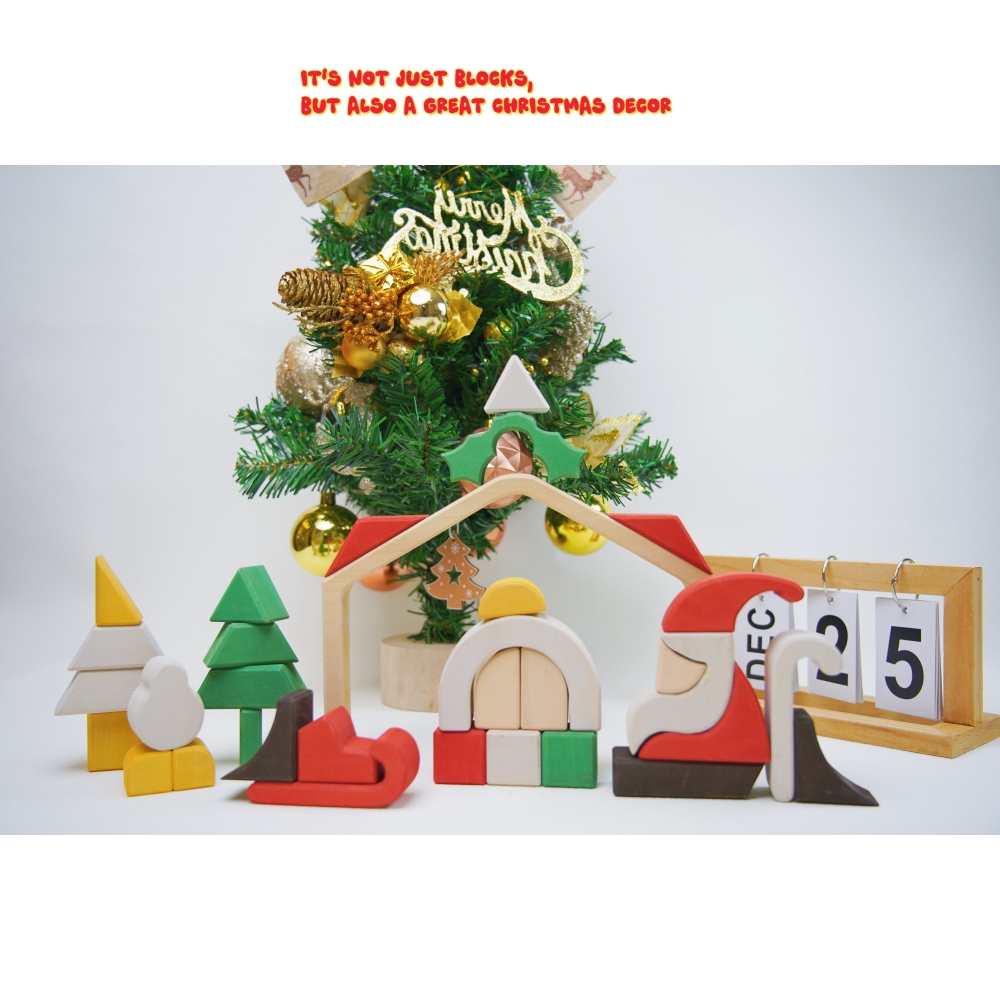 Wooden Christmas Building Block Set