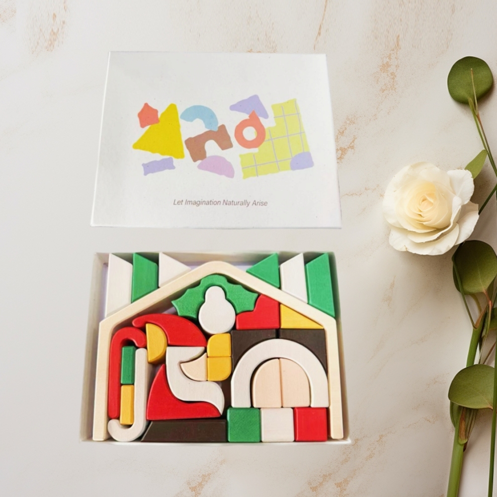 Wooden Christmas Building Block Set
